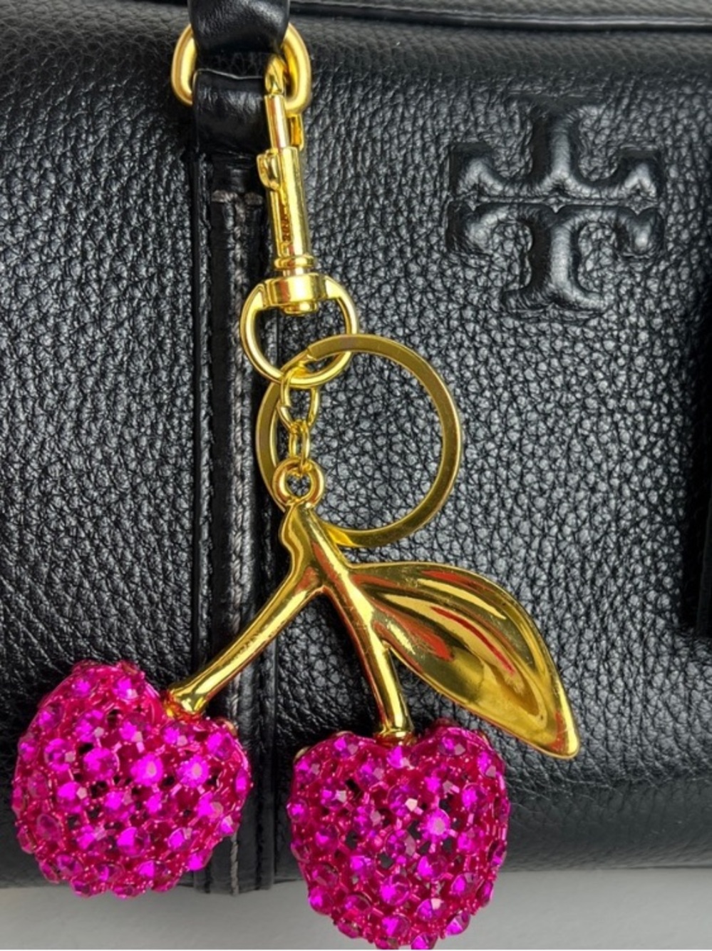 Cherry Crystal bag/purse Charm keychain